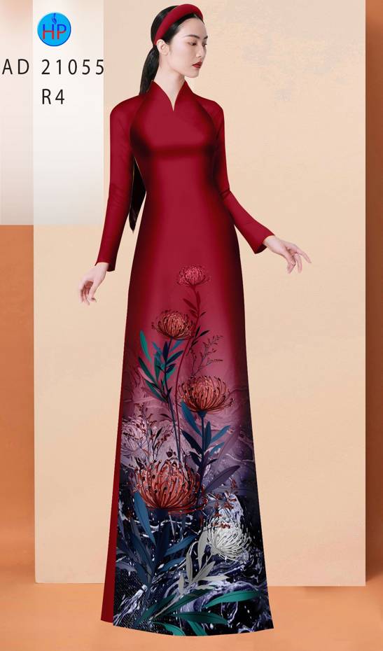 Vải Áo Dài Hoa Cúc Độc Đáo AD 21055