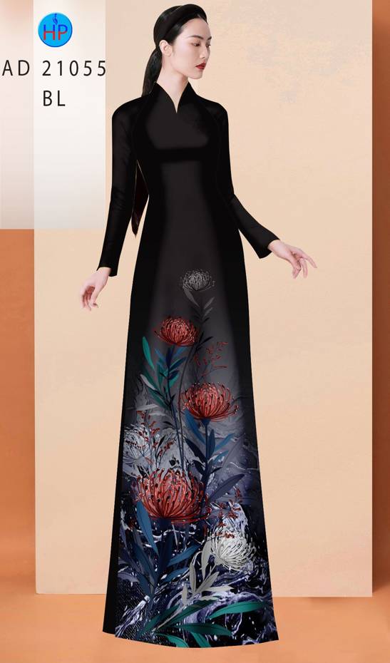 Vải Áo Dài Hoa Cúc Độc Đáo AD 21055