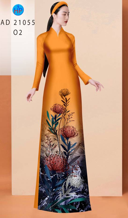 Vải Áo Dài Hoa Cúc Độc Đáo AD 21055
