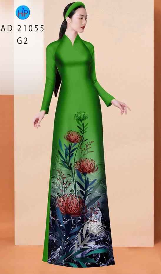 Vải Áo Dài Hoa Cúc Độc Đáo AD 21055