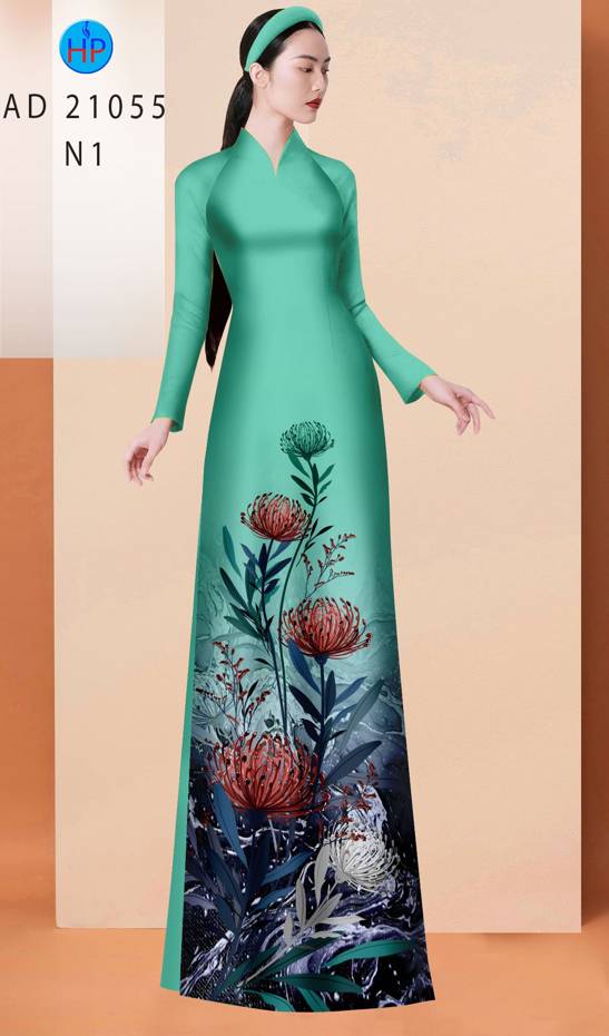 Vải Áo Dài Hoa Cúc Độc Đáo AD 21055