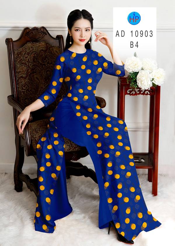 Vải Áo Dài Chấm Bi Mới Ra AD 10903 37 Vải Áo Dài Chấm Bi Mới Ra AD 10903