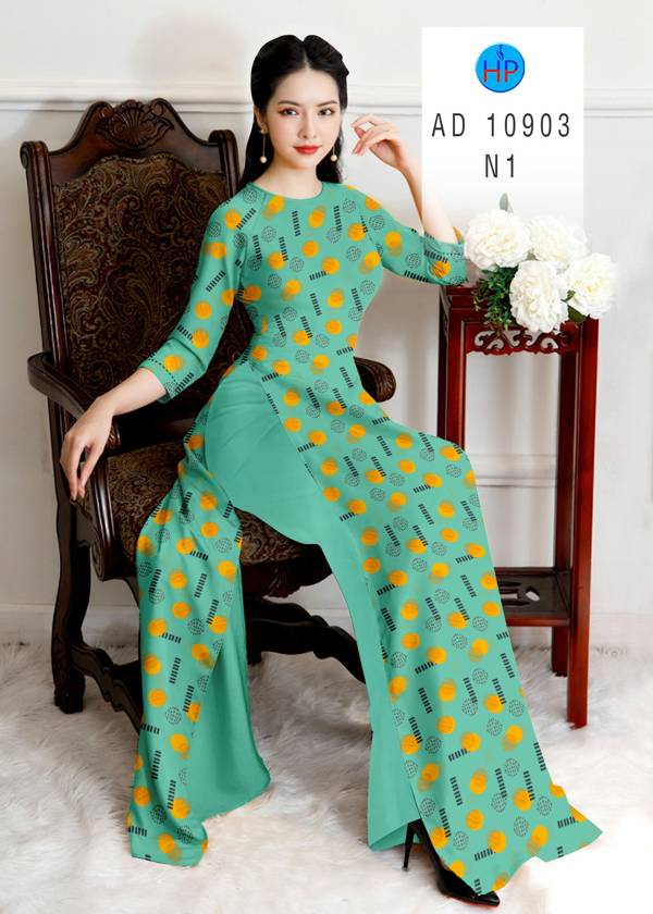 Vải Áo Dài Chấm Bi Mới Ra AD 10903 42 Vải Áo Dài Chấm Bi Mới Ra AD 10903
