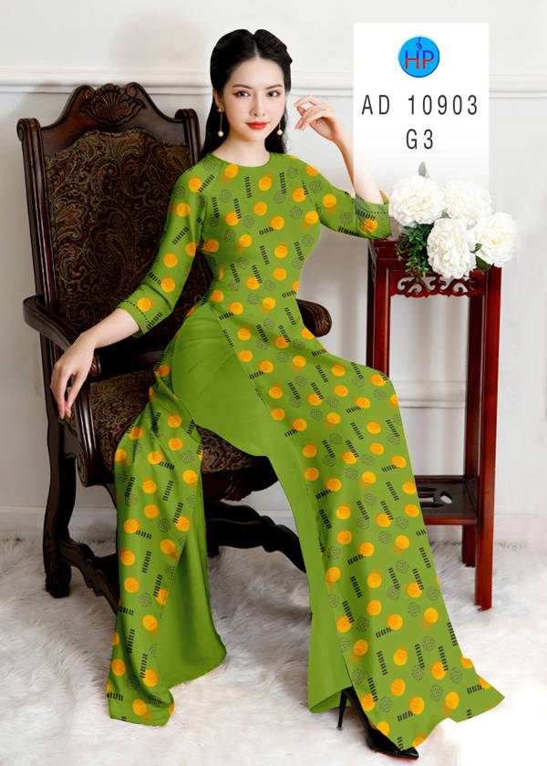 Vải Áo Dài Chấm Bi Mới Ra AD 10903 41 Vải Áo Dài Chấm Bi Mới Ra AD 10903