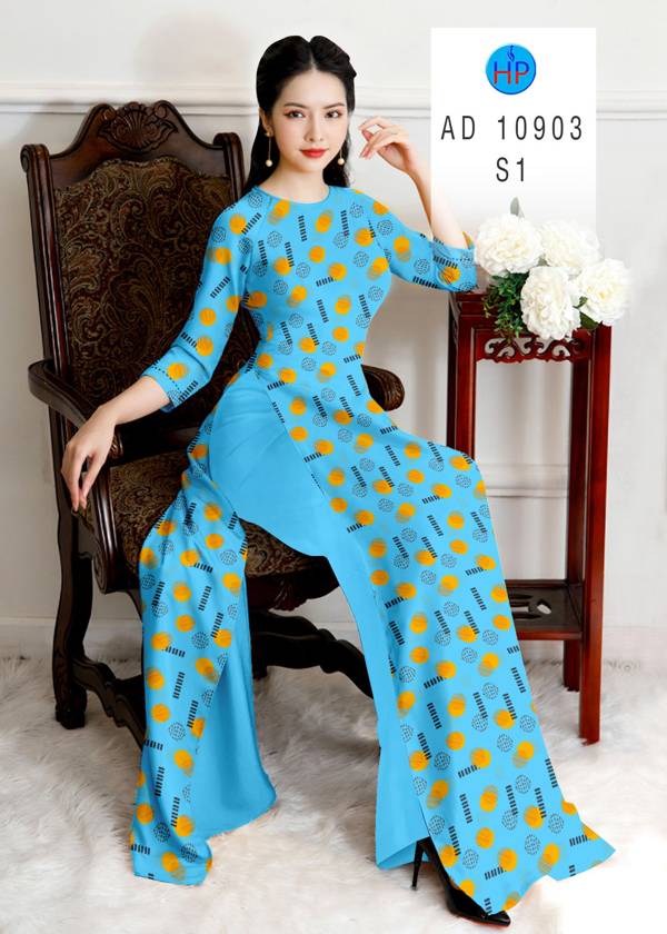 Vải Áo Dài Chấm Bi Mới Ra AD 10903 46 Vải Áo Dài Chấm Bi Mới Ra AD 10903
