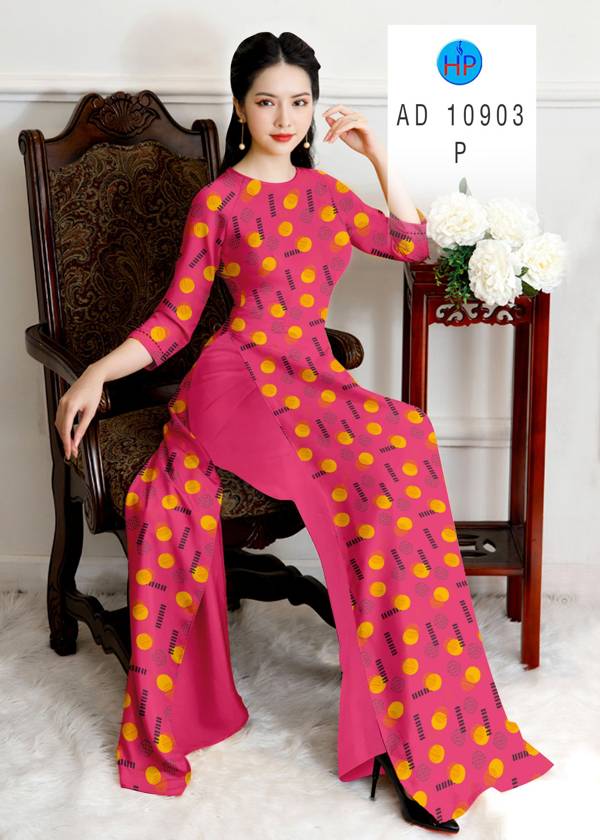 Vải Áo Dài Chấm Bi Mới Ra AD 10903 44 Vải Áo Dài Chấm Bi Mới Ra AD 10903