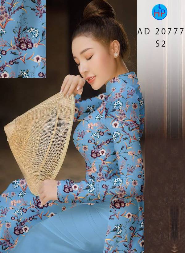 Vải Áo Dài Hoa Đều Thiết Kế 2021 AD 20777