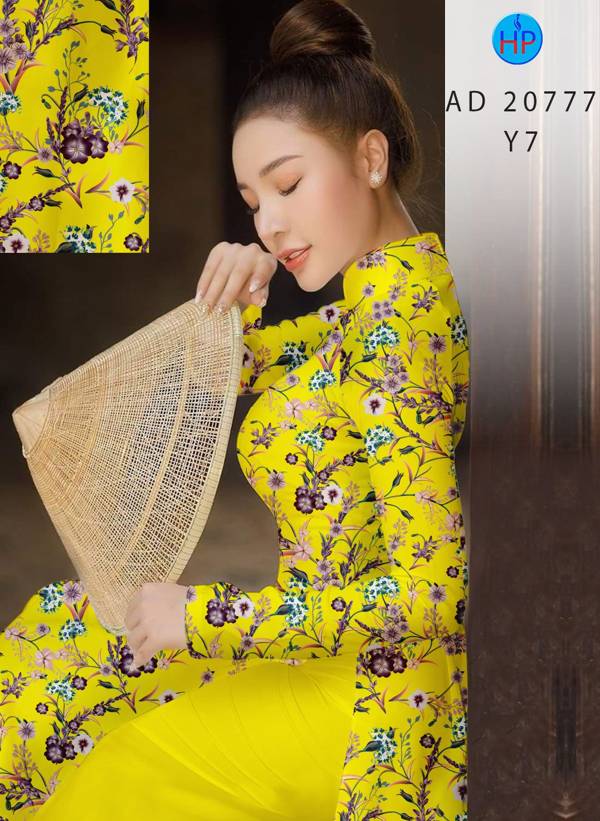 Vải Áo Dài Hoa Đều Thiết Kế 2021 AD 20777