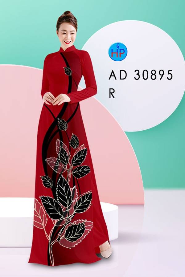 Vải Áo Dài In Hình Lá Độc Đáo AD 30895 39 Vải Áo Dài In Hình Lá Độc Đáo AD 30895