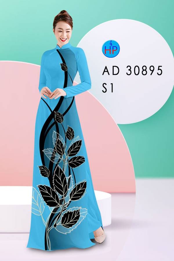 Vải Áo Dài In Hình Lá Độc Đáo AD 30895 43 Vải Áo Dài In Hình Lá Độc Đáo AD 30895