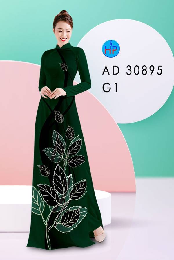 Vải Áo Dài In Hình Lá Độc Đáo AD 30895 44 Vải Áo Dài In Hình Lá Độc Đáo AD 30895
