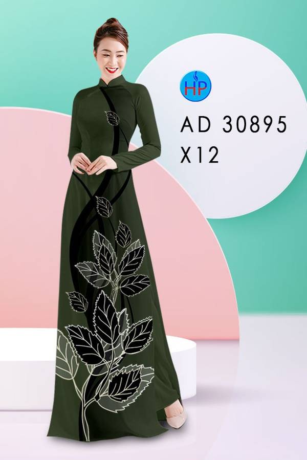 Vải Áo Dài In Hình Lá Độc Đáo AD 30895 41 Vải Áo Dài In Hình Lá Độc Đáo AD 30895