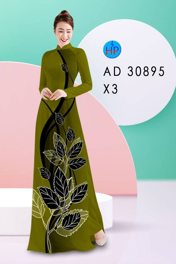 Vải Áo Dài In Hình Lá Độc Đáo AD 30895 47 Vải Áo Dài In Hình Lá Độc Đáo AD 30895