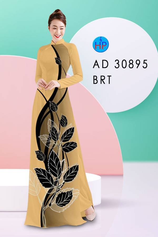 Vải Áo Dài In Hình Lá Độc Đáo AD 30895 46 Vải Áo Dài In Hình Lá Độc Đáo AD 30895