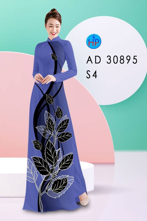 Vải Áo Dài In Hình Lá Độc Đáo AD 30895 52 Vải Áo Dài In Hình Lá Độc Đáo AD 30895