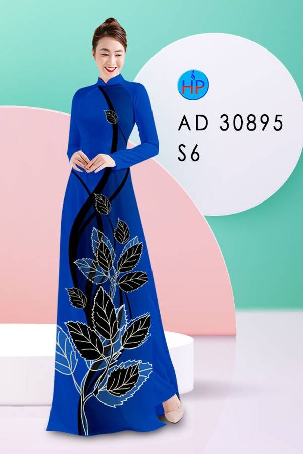 Vải Áo Dài In Hình Lá Độc Đáo AD 30895 51 Vải Áo Dài In Hình Lá Độc Đáo AD 30895