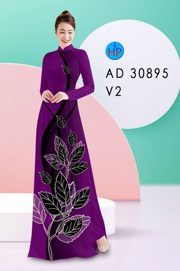 Vải Áo Dài In Hình Lá Độc Đáo AD 30895 49 Vải Áo Dài In Hình Lá Độc Đáo AD 30895