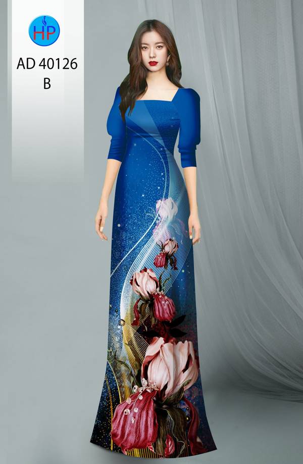 Vải Áo Dài Hoa Hồng Kiểu Mới AD 40126 35 Vải Áo Dài Hoa Hồng Kiểu Mới AD 40126