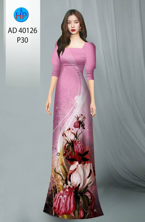 Vải Áo Dài Hoa Hồng Kiểu Mới AD 40126 37 Vải Áo Dài Hoa Hồng Kiểu Mới AD 40126