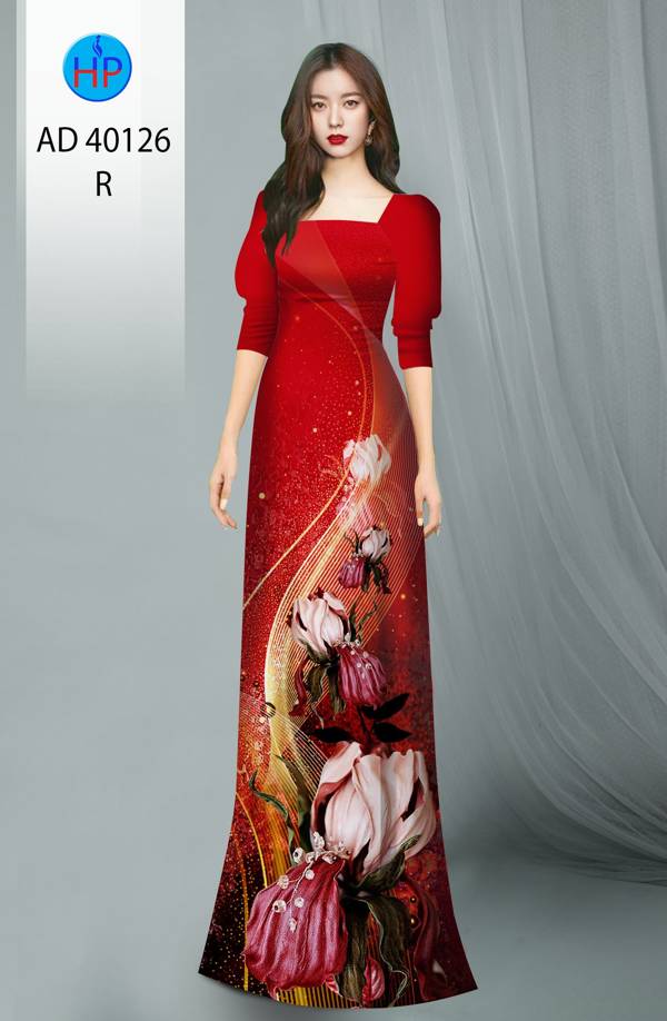 Vải Áo Dài Hoa Hồng Kiểu Mới AD 40126 36 Vải Áo Dài Hoa Hồng Kiểu Mới AD 40126