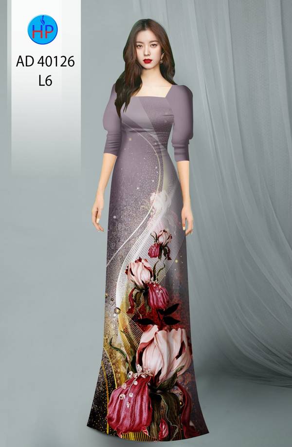 Vải Áo Dài Hoa Hồng Kiểu Mới AD 40126 38 Vải Áo Dài Hoa Hồng Kiểu Mới AD 40126