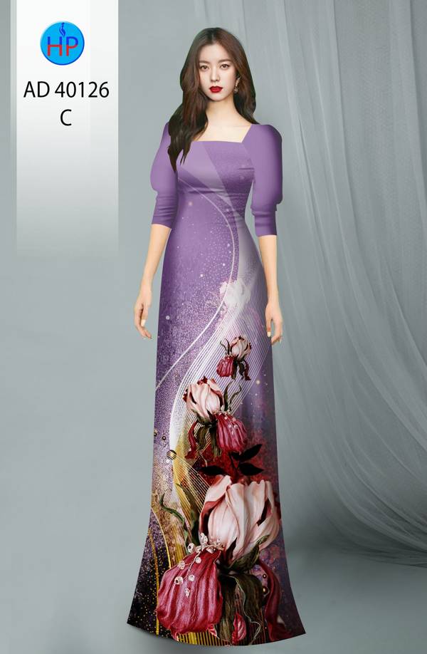 Vải Áo Dài Hoa Hồng Kiểu Mới AD 40126 41 Vải Áo Dài Hoa Hồng Kiểu Mới AD 40126