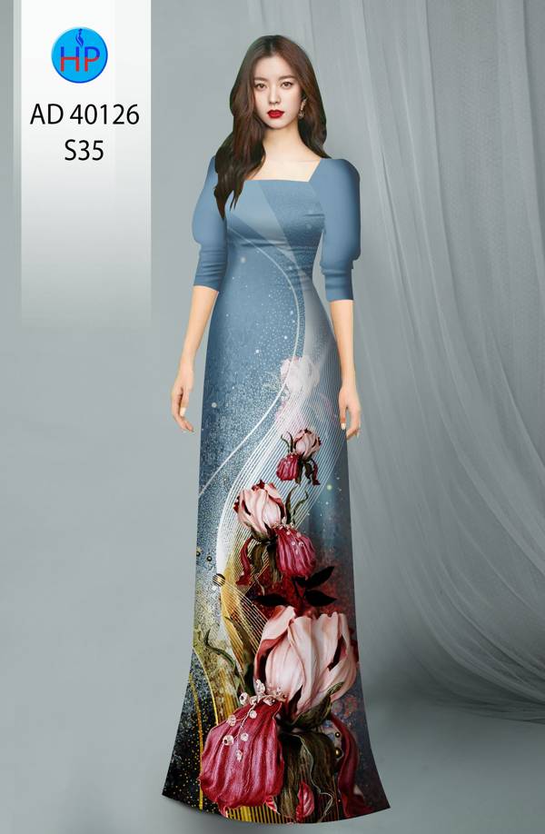 Vải Áo Dài Hoa Hồng Kiểu Mới AD 40126 42 Vải Áo Dài Hoa Hồng Kiểu Mới AD 40126