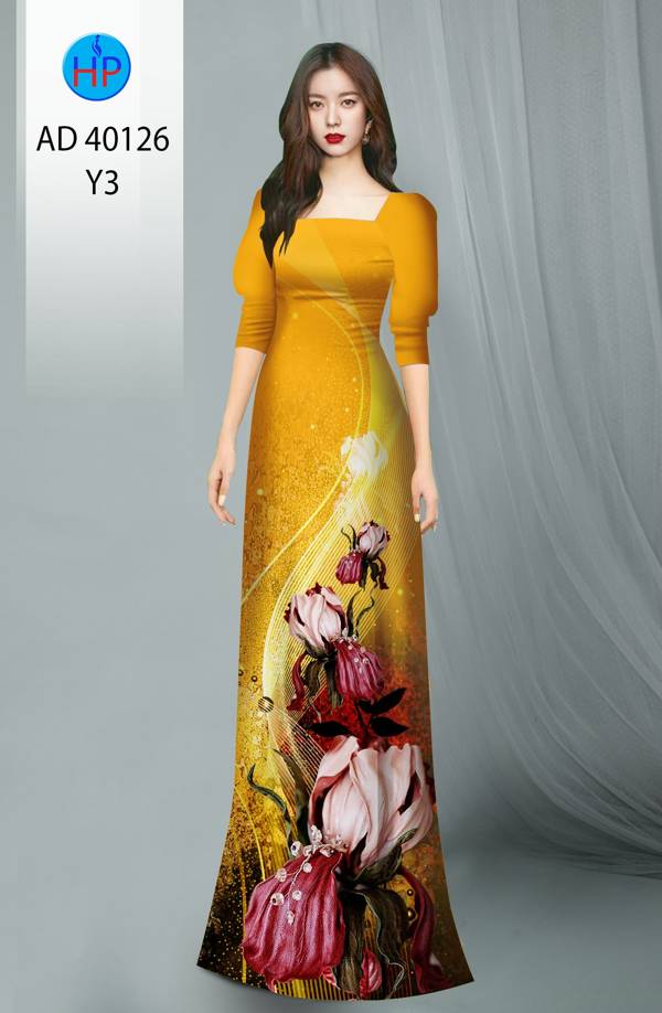 Vải Áo Dài Hoa Hồng Kiểu Mới AD 40126 44 Vải Áo Dài Hoa Hồng Kiểu Mới AD 40126
