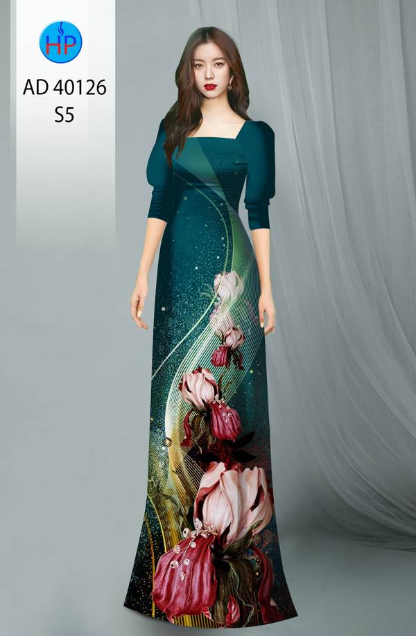 Vải Áo Dài Hoa Hồng Kiểu Mới AD 40126 43 Vải Áo Dài Hoa Hồng Kiểu Mới AD 40126