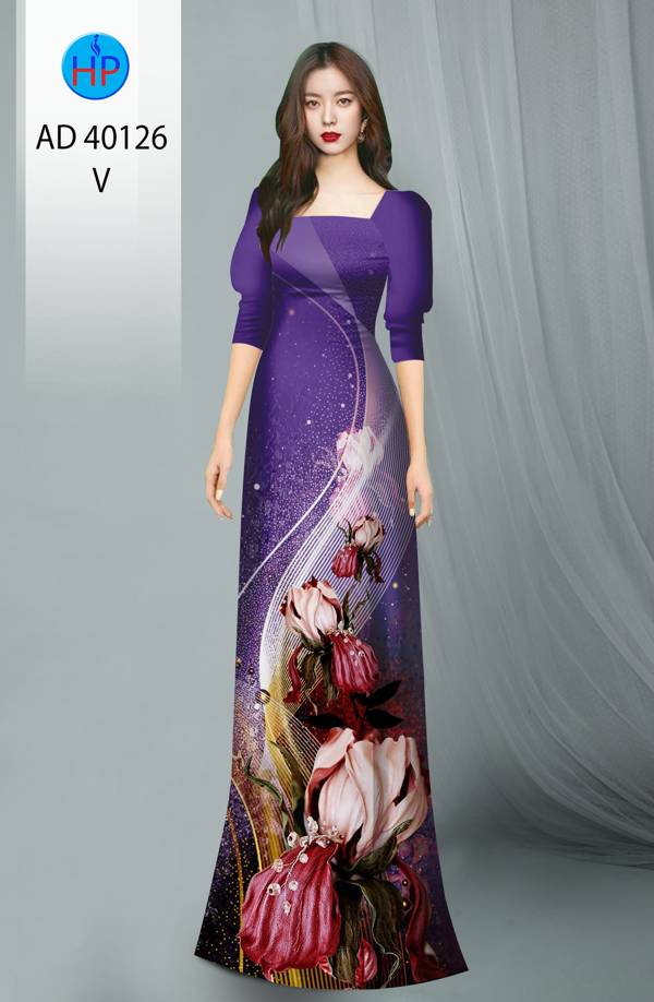 Vải Áo Dài Hoa Hồng Kiểu Mới AD 40126 46 Vải Áo Dài Hoa Hồng Kiểu Mới AD 40126
