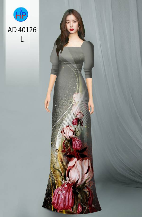 Vải Áo Dài Hoa Hồng Kiểu Mới AD 40126 47 Vải Áo Dài Hoa Hồng Kiểu Mới AD 40126