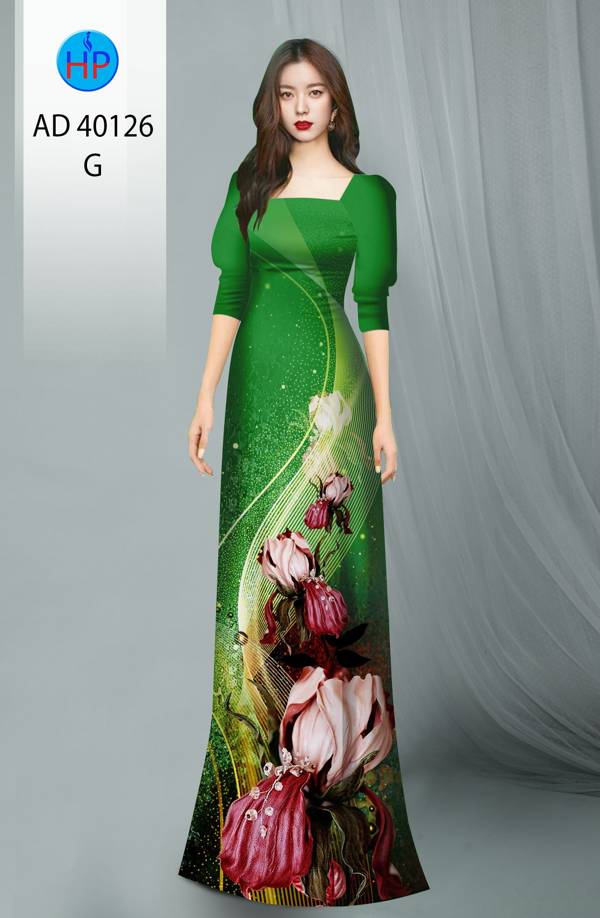 Vải Áo Dài Hoa Hồng Kiểu Mới AD 40126 49 Vải Áo Dài Hoa Hồng Kiểu Mới AD 40126