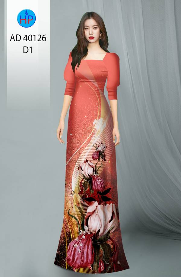 Vải Áo Dài Hoa Hồng Kiểu Mới AD 40126 48 Vải Áo Dài Hoa Hồng Kiểu Mới AD 40126