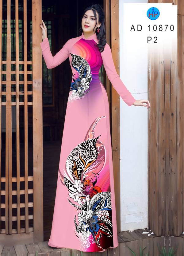 Vải Áo Dài Hoa In 3D Kiểu Mới AD 10870 38 Vải Áo Dài Hoa In 3D Kiểu Mới AD 10870