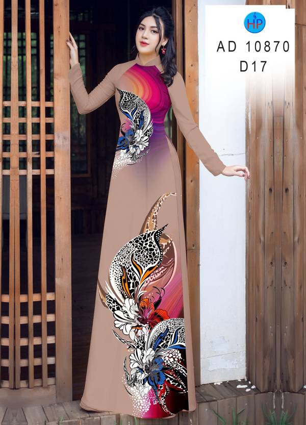 Vải Áo Dài Hoa In 3D Kiểu Mới AD 10870 46 Vải Áo Dài Hoa In 3D Kiểu Mới AD 10870