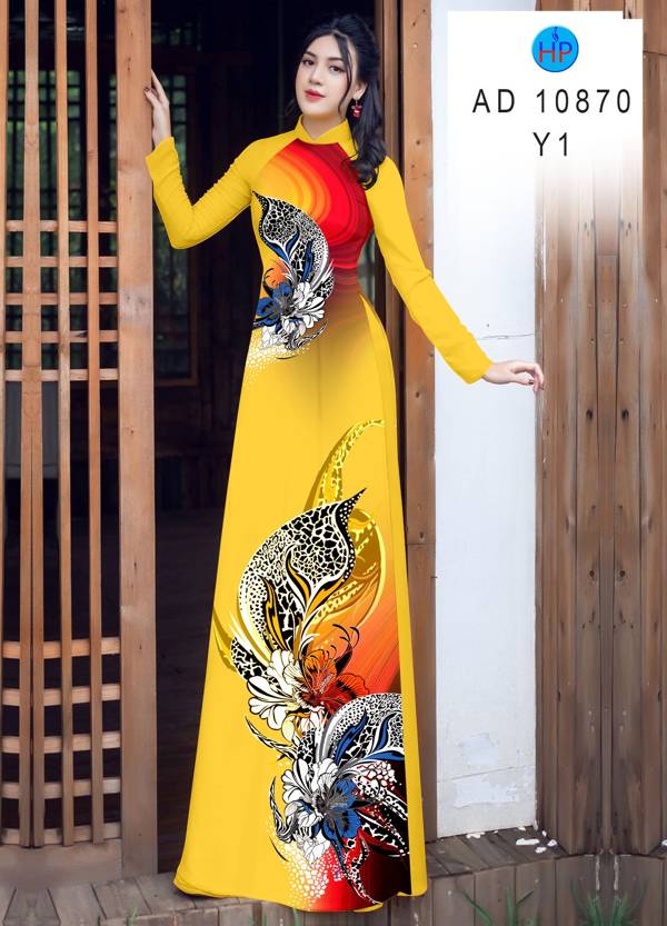 Vải Áo Dài Hoa In 3D Kiểu Mới AD 10870 45 Vải Áo Dài Hoa In 3D Kiểu Mới AD 10870