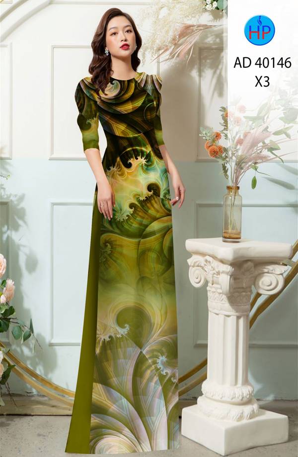 Vải Áo Dài Hoa Văn Độc Đáo AD 40146