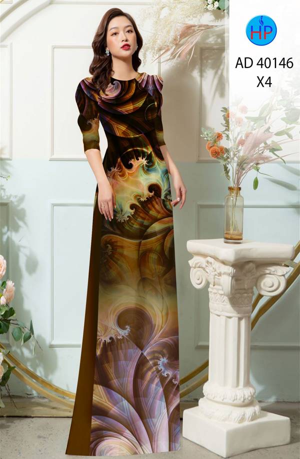 Vải Áo Dài Hoa Văn Độc Đáo AD 40146