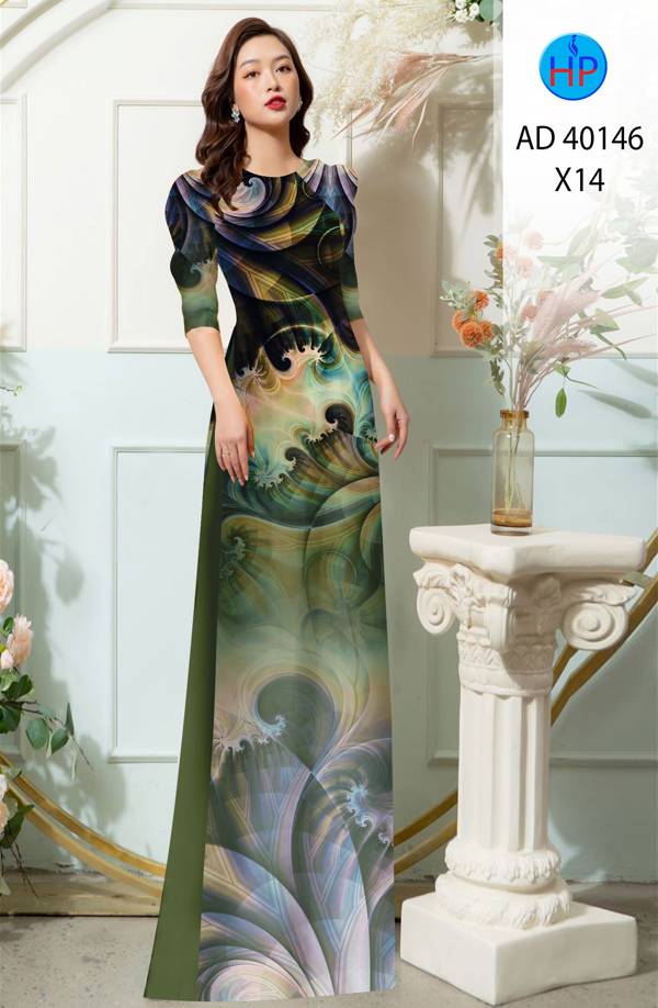 Vải Áo Dài Hoa Văn Độc Đáo AD 40146