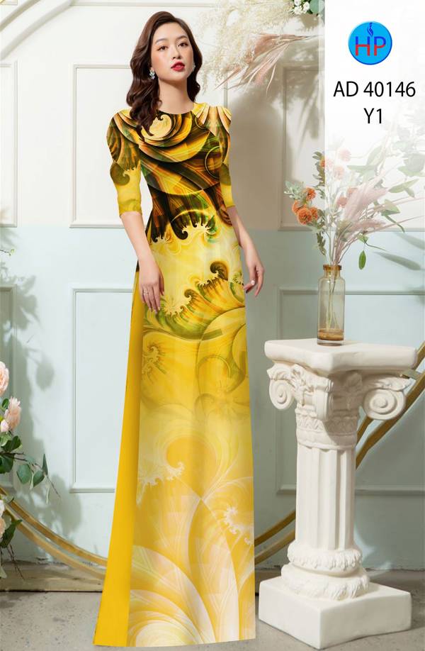 Vải Áo Dài Hoa Văn Độc Đáo AD 40146