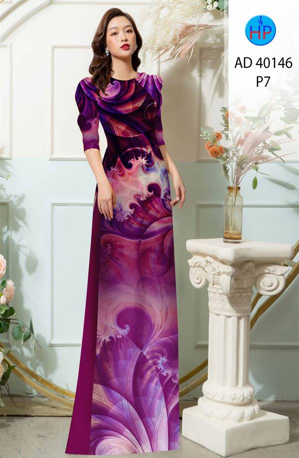 Vải Áo Dài Hoa Văn Độc Đáo AD 40146