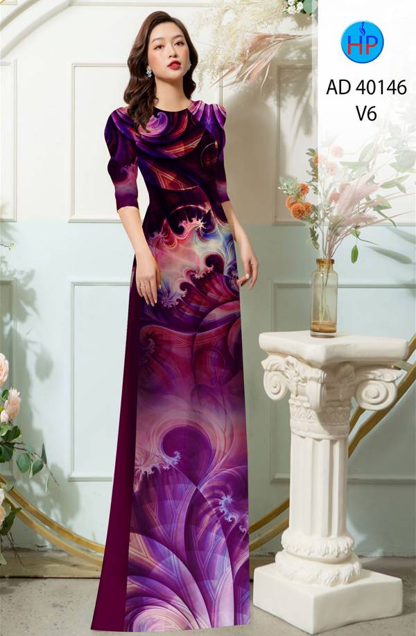 Vải Áo Dài Hoa Văn Độc Đáo AD 40146