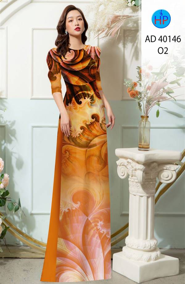 Vải Áo Dài Hoa Văn Độc Đáo AD 40146