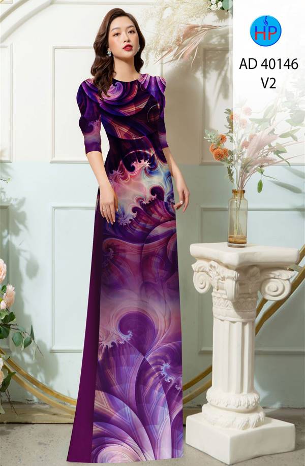 Vải Áo Dài Hoa Văn Độc Đáo AD 40146