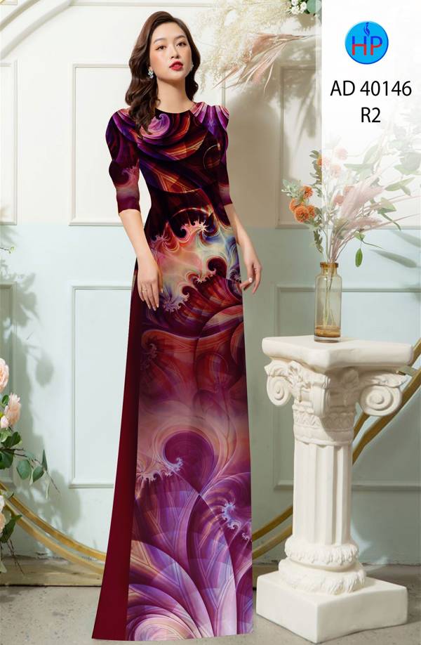 Vải Áo Dài Hoa Văn Độc Đáo AD 40146