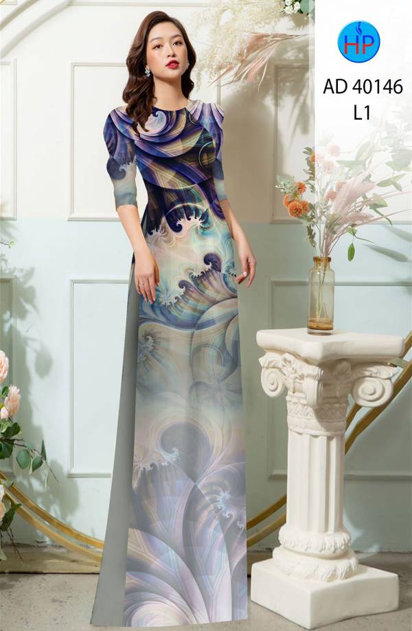Vải Áo Dài Hoa Văn Độc Đáo AD 40146