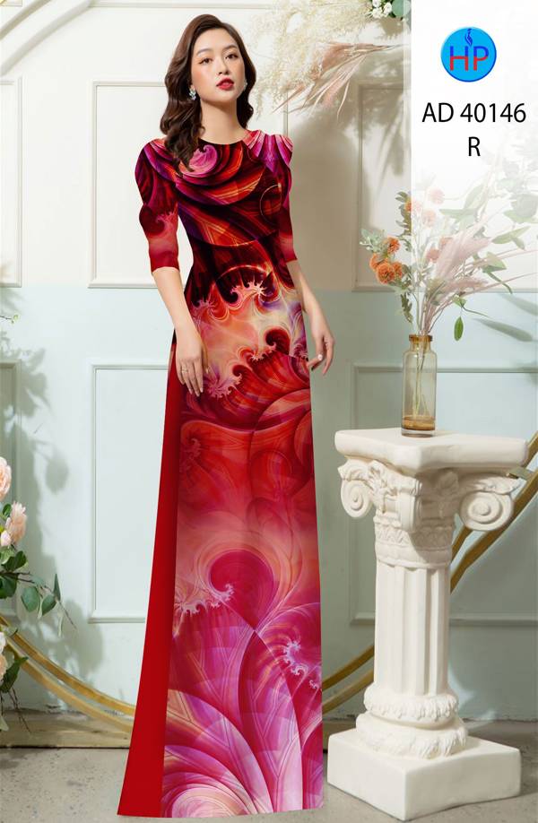Vải Áo Dài Hoa Văn Độc Đáo AD 40146