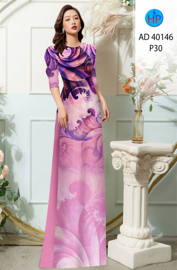 Vải Áo Dài Hoa Văn Độc Đáo AD 40146