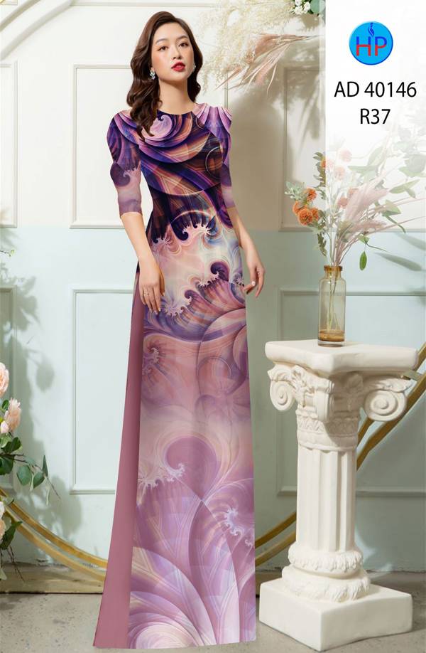 Vải Áo Dài Hoa Văn Độc Đáo AD 40146