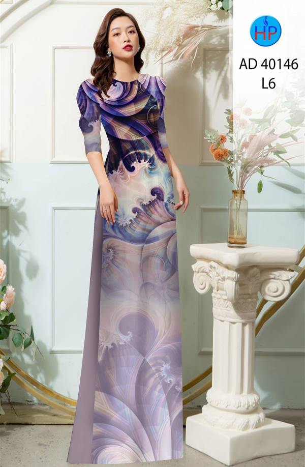 Vải Áo Dài Hoa Văn Độc Đáo AD 40146